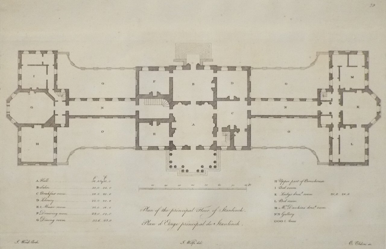 Print - Plan of the Principal Floor of Standlinch - Eldon